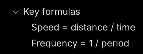 A toggle titled Key formulas, open, with two lines inside it