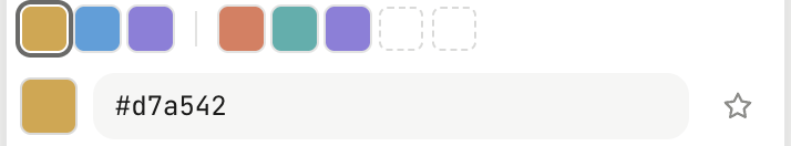 Three recent colours, five places for starred colours, and the hex box with its star