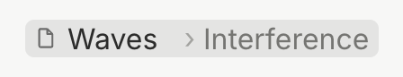 In the note: a link to Waves, at its heading Interference